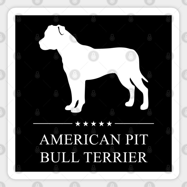 American Pit Bull Terrier Dog White Silhouette Magnet by millersye